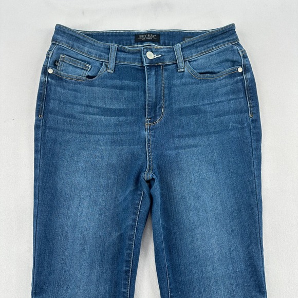 Judy Blue Cropped Boot Jeans Women's Size 9 29 Blue Wash Frayed Hem Stretch - Picture 3 of 8